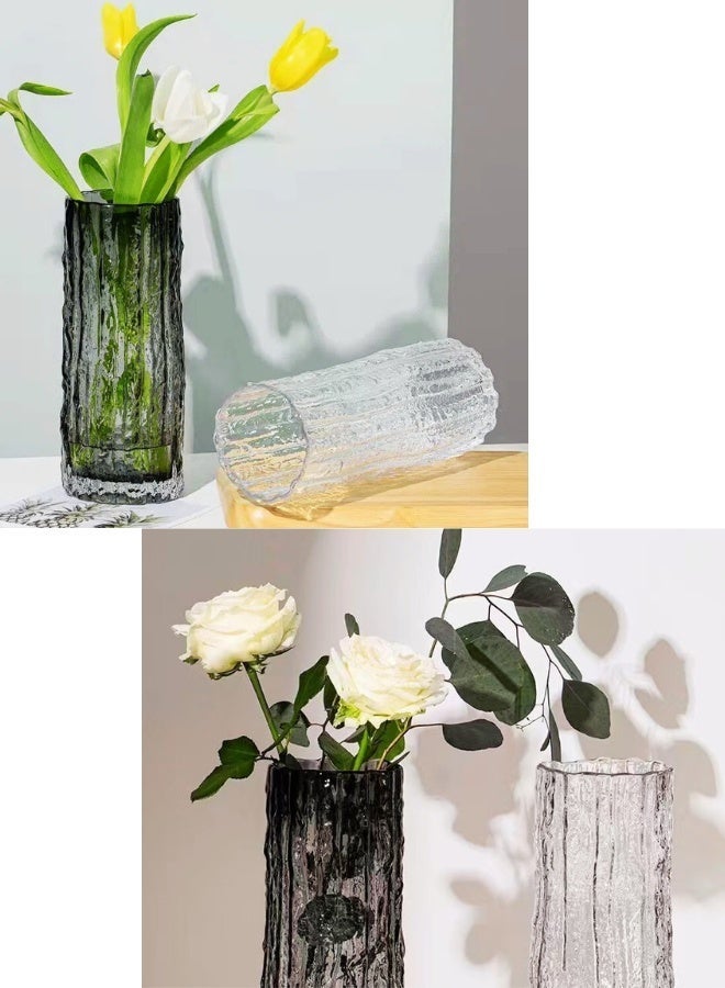 زهرية زجاجية فنية، زخرفة منزلية إبداعية، زخرفة طاولة، أسلوب جليدي - Image 4